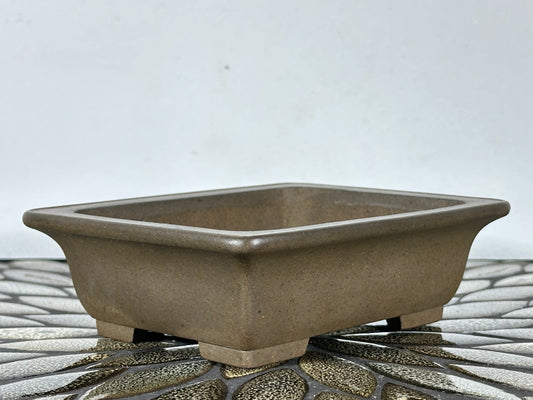 Preowned Vintage Japanese Tokoname Rectangular Bonsai Pot Kosyousen - 6 3/8” By 5 1/8”