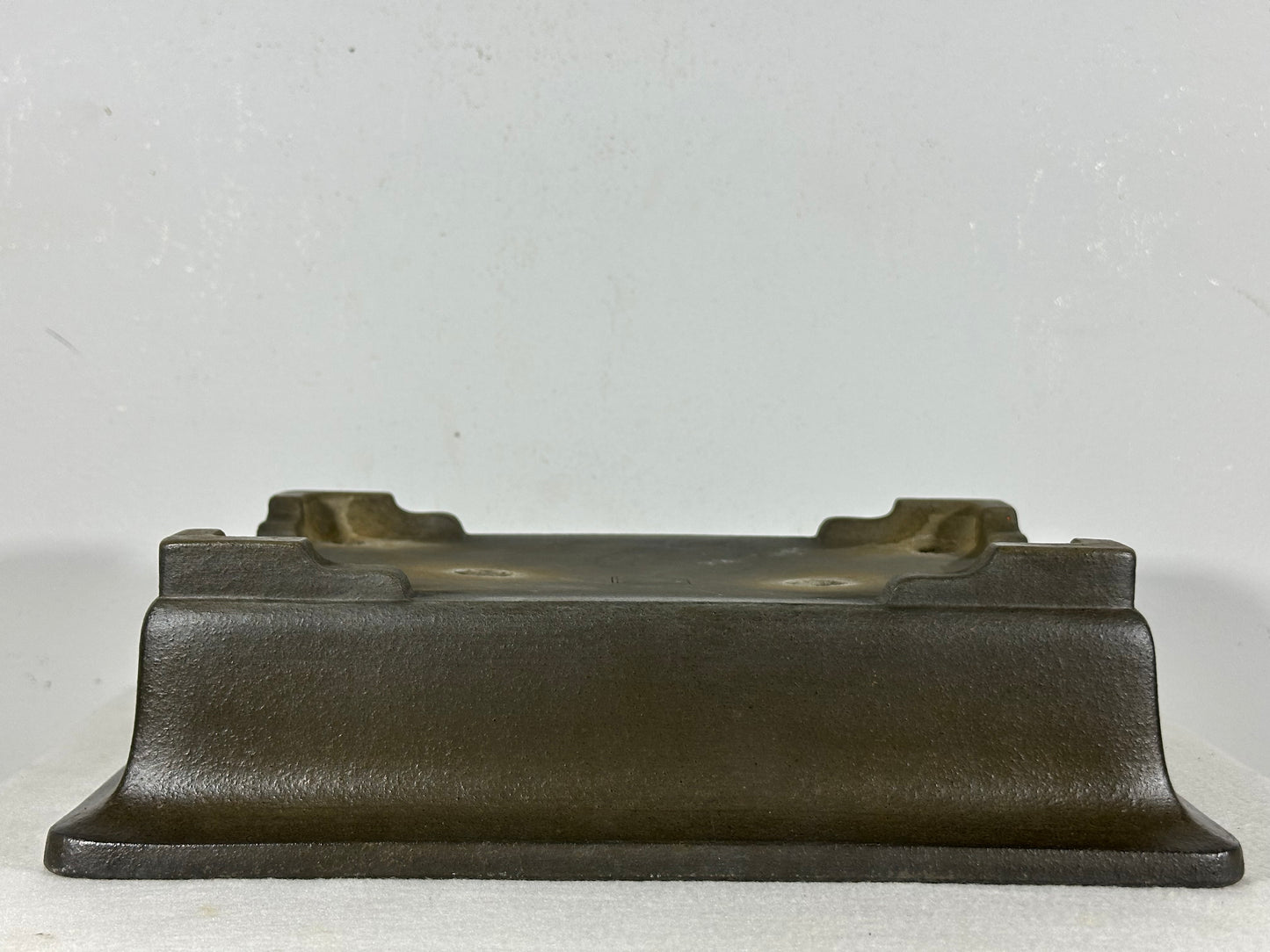 Preowned Japanese Tokoname Unglazed Rectangular Bonsai Pot Seizan - 12.5” By 9.5”