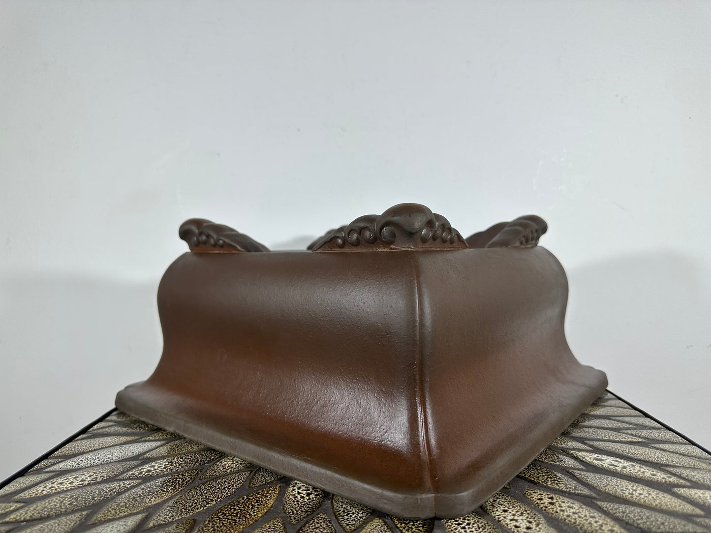 Preowned Japanese Tokoname Square Bonsai Pot Tazan - 12.75” By 6”