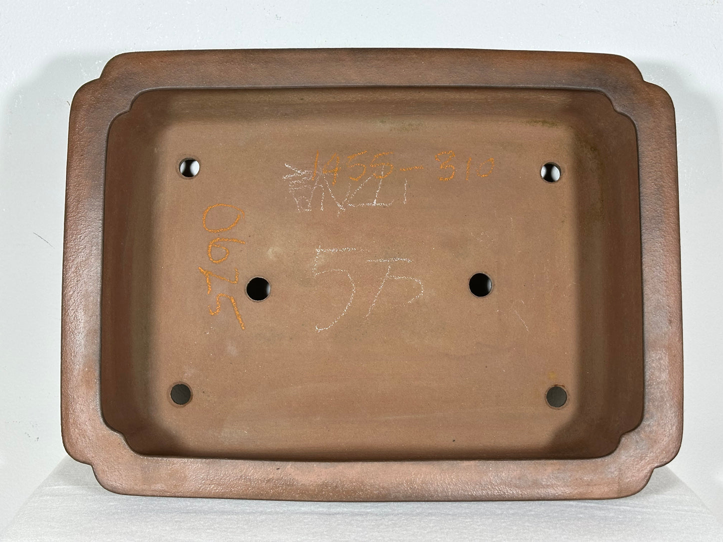 Preowned Japanese Tokoname Unglazed Rectangular Bonsai Pot Seizan - 14.5” By 11”