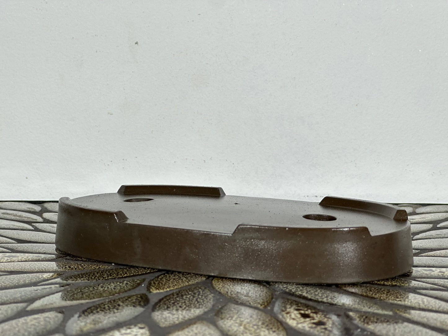 Preowned Japanese Tokoname Unglazed Oval Bonsai Pot - 7.25” By 4 3/8”