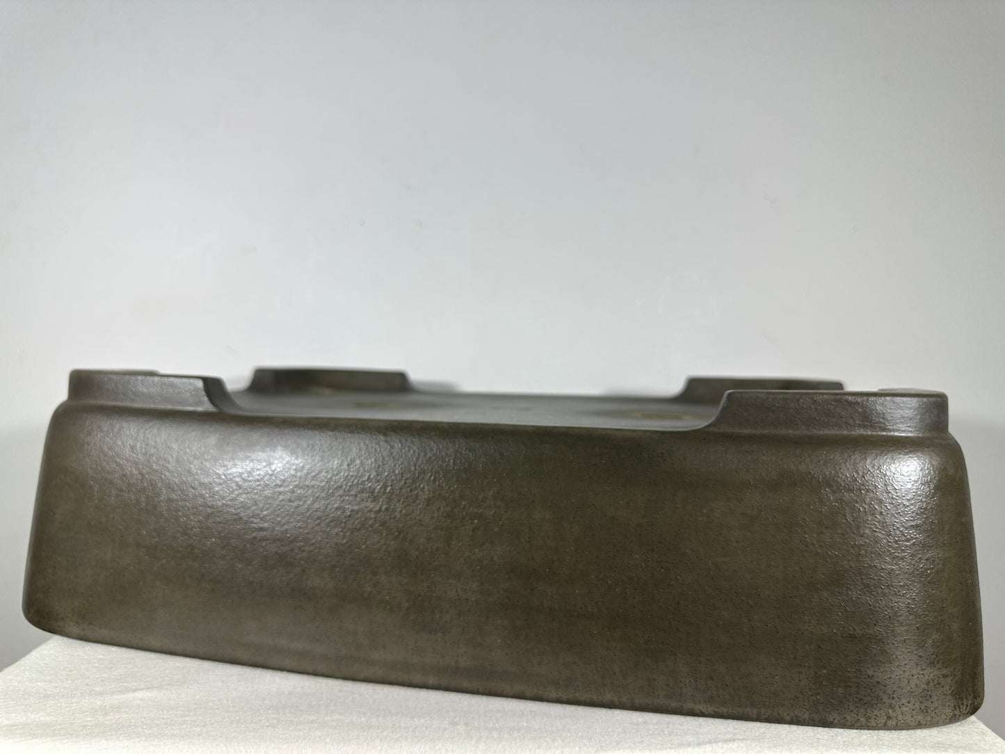 Preowned Japanese Tokoname Unglazed Rectangular Bonsai Pot Seizan - 19” By 13.75”