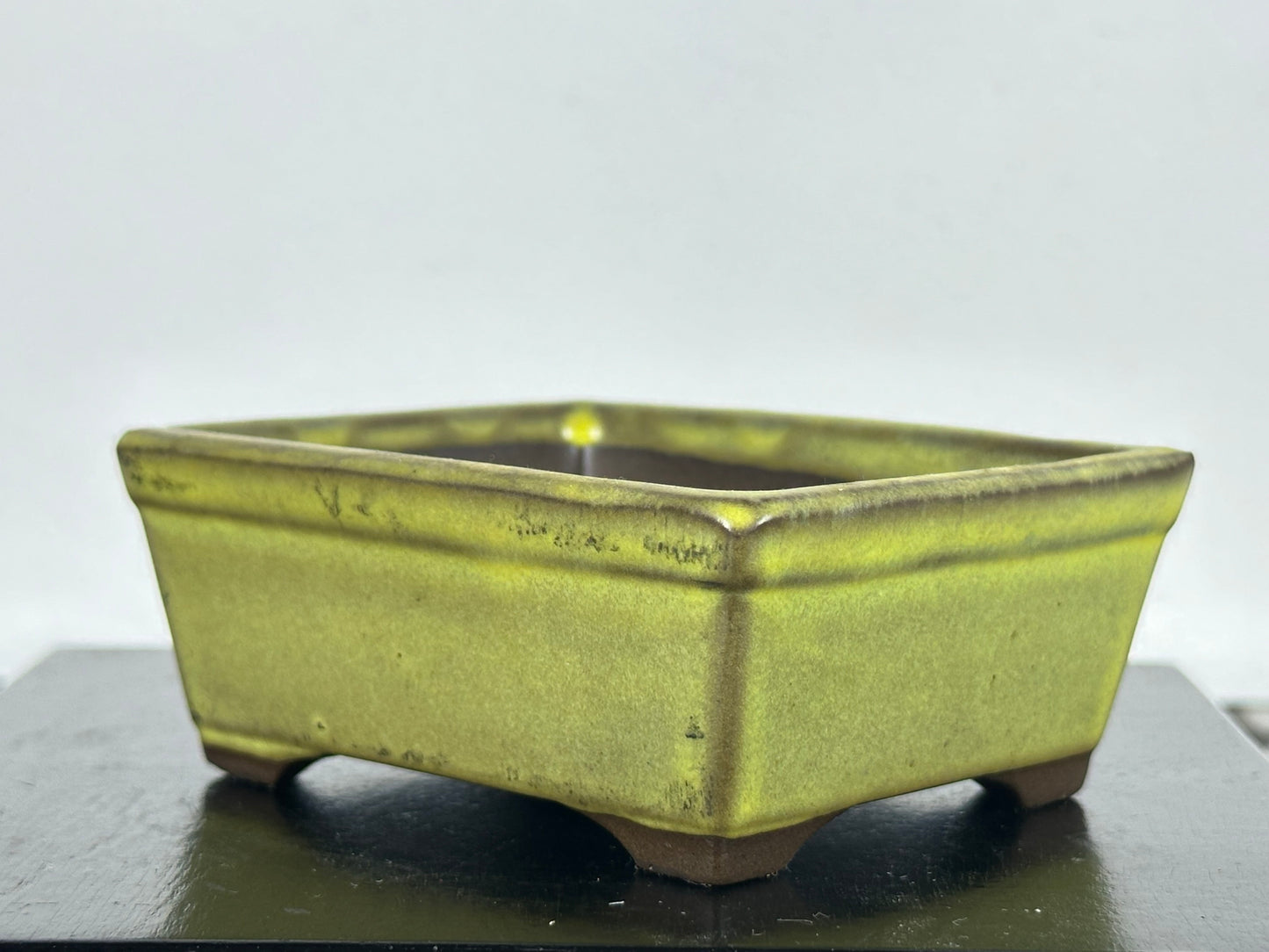 Preowned Japanese Tokoname Rectangular Bonsai Pot - 3.5” By 2 7/8”
