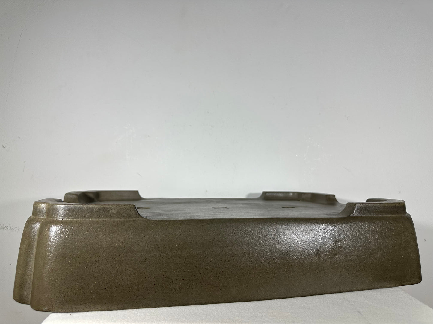 Preowned Japanese Tokoname Unglazed Rectangular Bonsai Pot Seizan - 22” By 14.25”