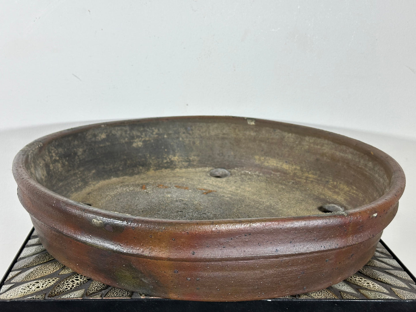 Preowned Japanese Tokoname Unglazed Nanban Hand Made Bonsai Pot Yuhou - 17.75” By 3.5”