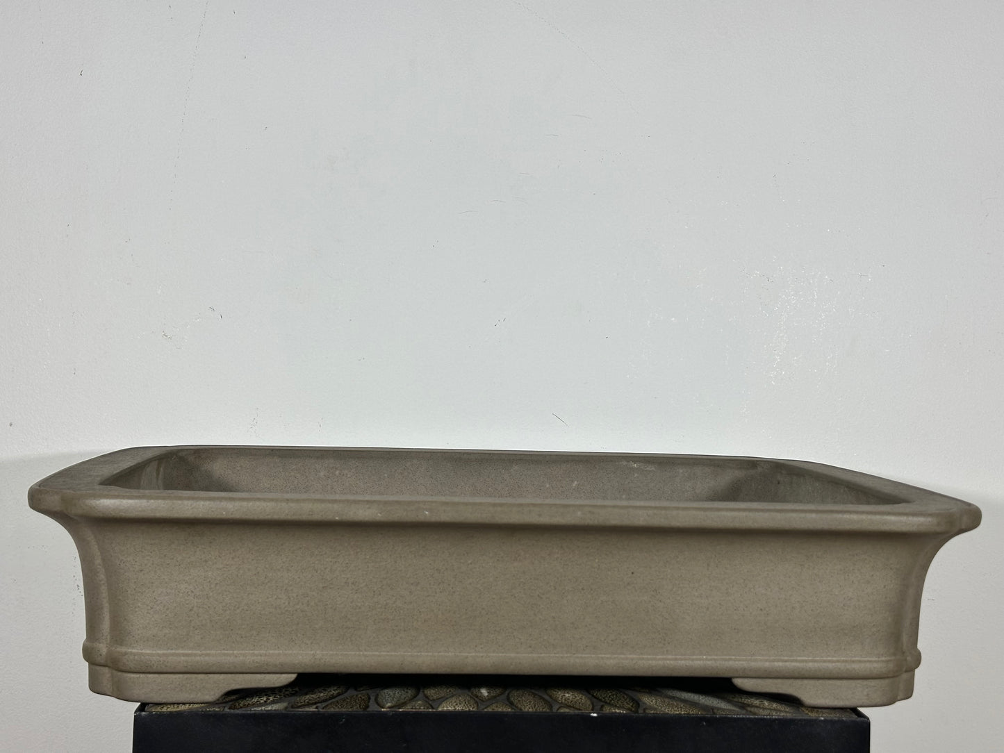 Preowned Japanese Tokoname Unglazed Rectangular Bonsai Pot Keizan - 22.25” By 17”