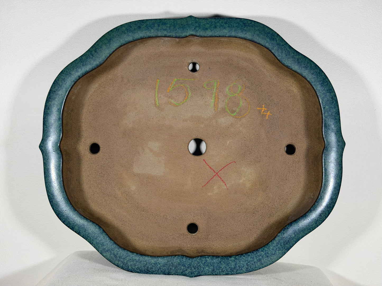 Preowned Japanese Tokoname Glazed Rinka Style Bonsai Pot Hekisui - 19” By 16.25”
