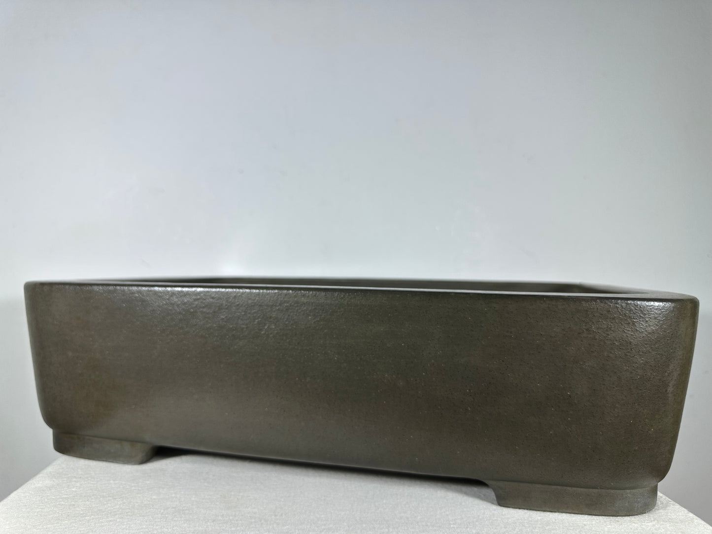 Preowned Japanese Tokoname Unglazed Rectangular Bonsai Pot Seizan - 19” By 13.75”