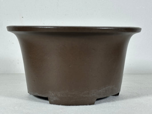 Preowned Japanese Tokoname Unglazed Round Deep Bonsai Pot - 6.25” By 3 3/8”