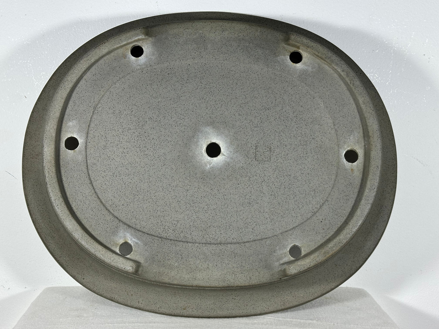 Preowned Japanese Tokoname Unglazed Oval Bonsai Pot Seizan - 17.25” By 14.25”