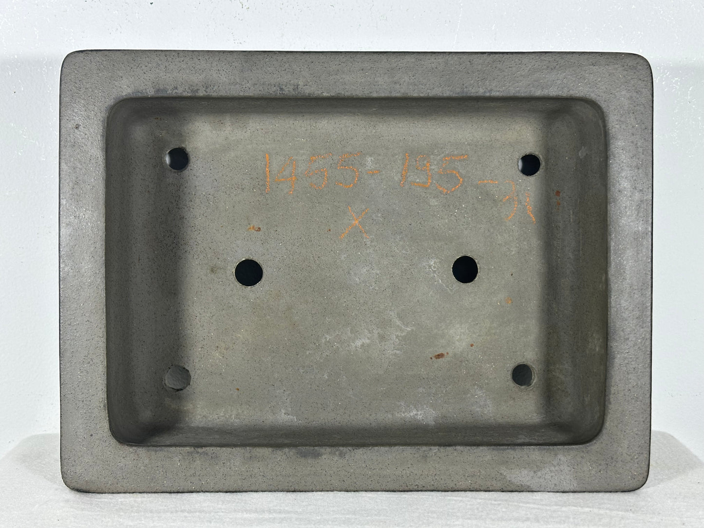 Preowned Japanese Tokoname Unglazed Rectangular Bonsai Pot Seizan - 12.75” By 9.5”