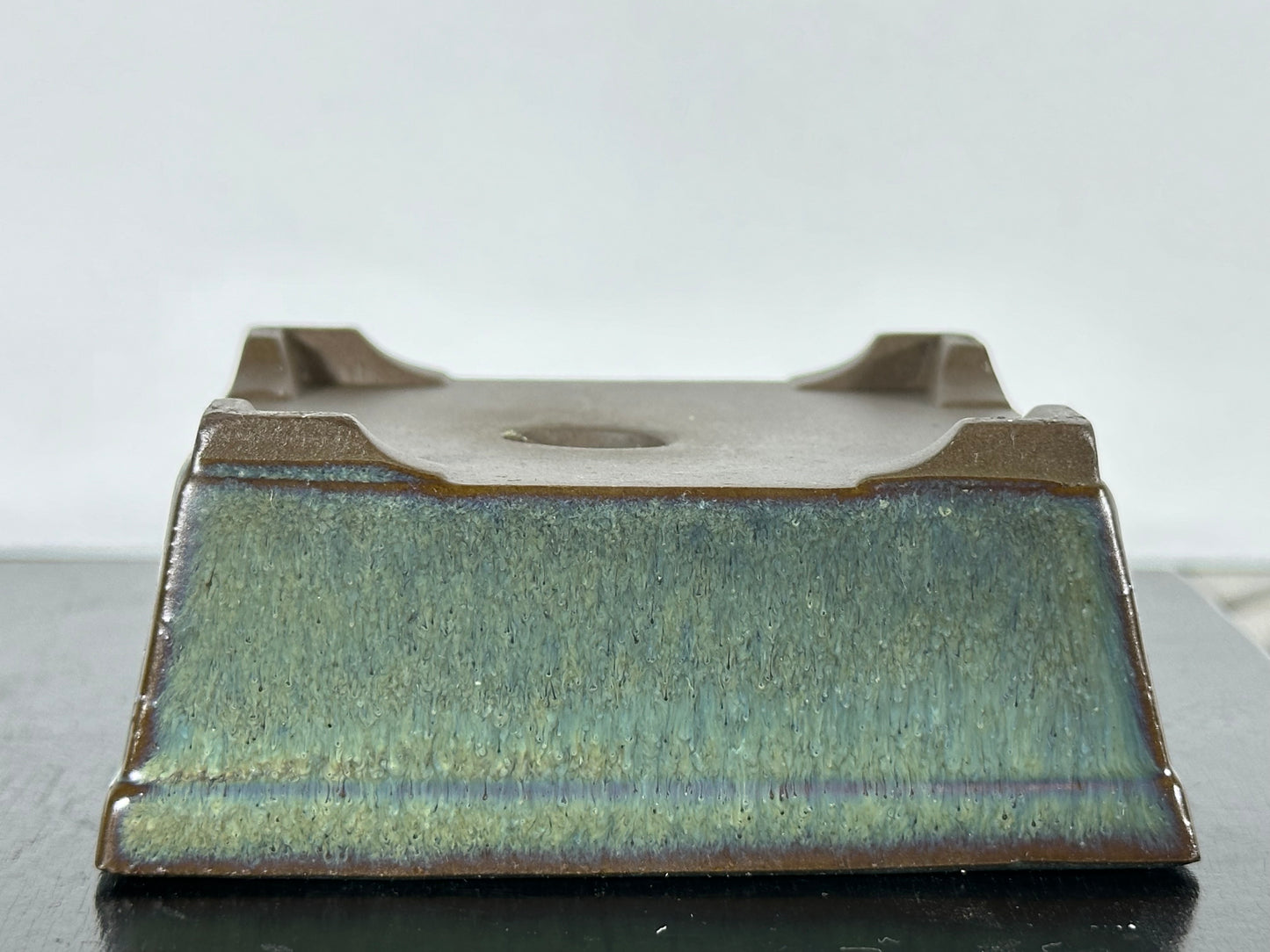Preowned Japanese Tokoname Rectangular Bonsai Pot - 3.5” By 2 7/8”