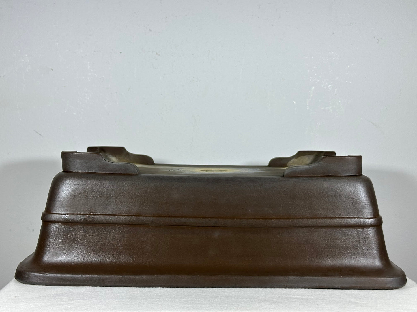 Preowned Japanese Tokoname Rectangular Bonsai Pot with Stamp - 15.75” By 10.75”