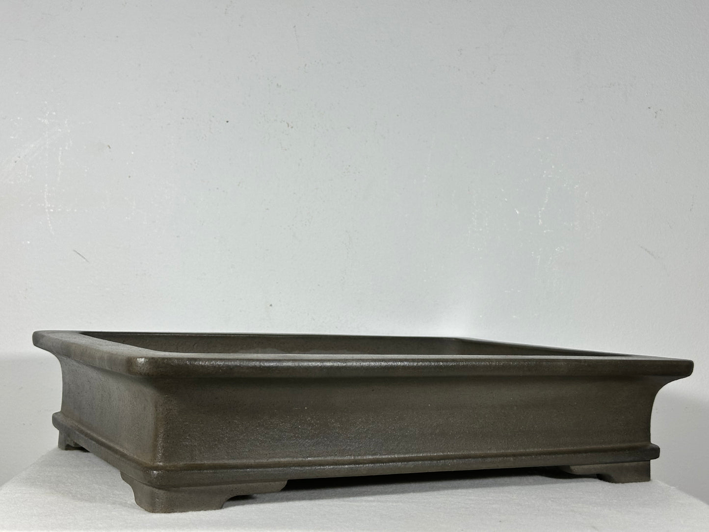 Preowned Japanese Tokoname Unglazed Rectangular Bonsai Pot Seizan - 15.25” By 11.25”