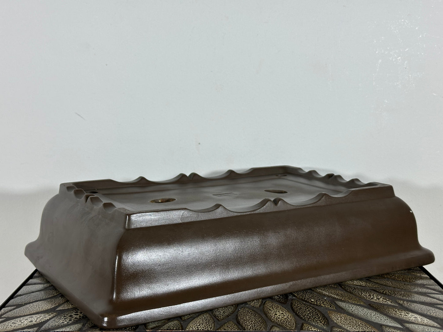 Preowned Vintage Japanese Tokoname Rectangular Bonsai Pot Yamaaki - 15.25” By 10.75”