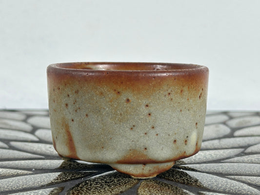Preowned Japanese Tokoname Glazed Round Bonsai Pot - 3” By 1.75”