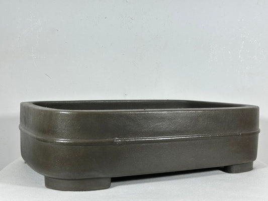 Preowned Japanese Tokoname Unglazed Rectangular Bonsai Pot Seizan - 14” By 10”