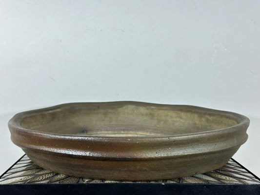 Preowned Japanese Tokoname Unglazed Nanban Hand Made Bonsai Pot Reiho - 17.75” By 3”