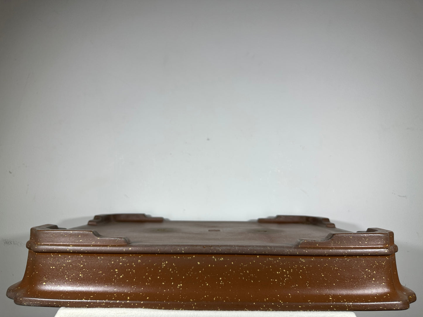 Preowned Japanese Tokoname Unglazed Rectangular Shallow Bonsai Pot Seizan - 25.25” By 17.5”