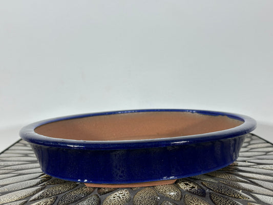 NEW Japanese Tokoname Glazed Oval Bonsai Pot Yozan - 12.5” By 10.25”