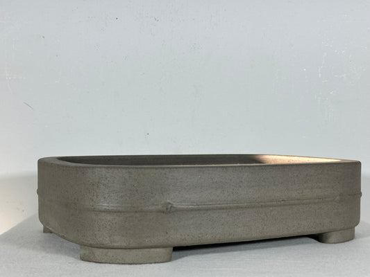 Preowned Japanese Tokoname Unglazed Rectangular Bonsai Pot Seizan - 12.75” By 9.25”