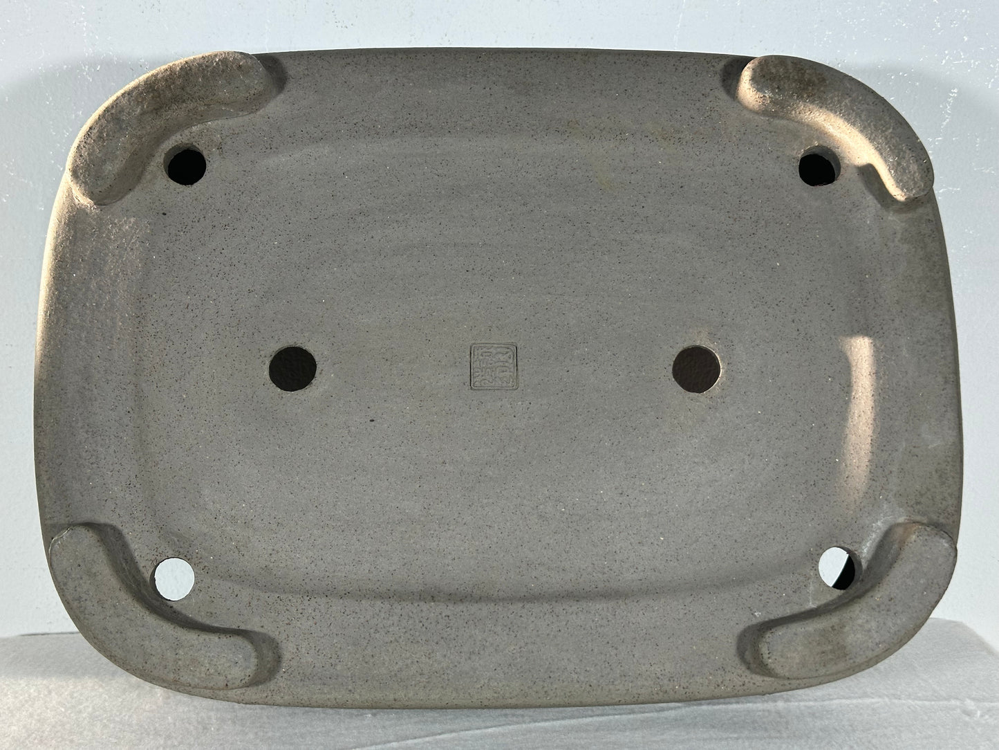 Preowned Japanese Tokoname Unglazed Rectangular Bonsai Pot Seizan - 12.75” By 9.25”