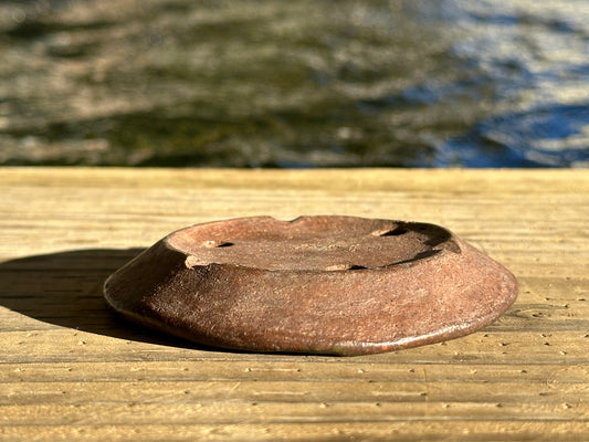 Pre-owned Vintage Japanese Slab Bonsai Pot By Gotenyama - 3.5” By 0.5”