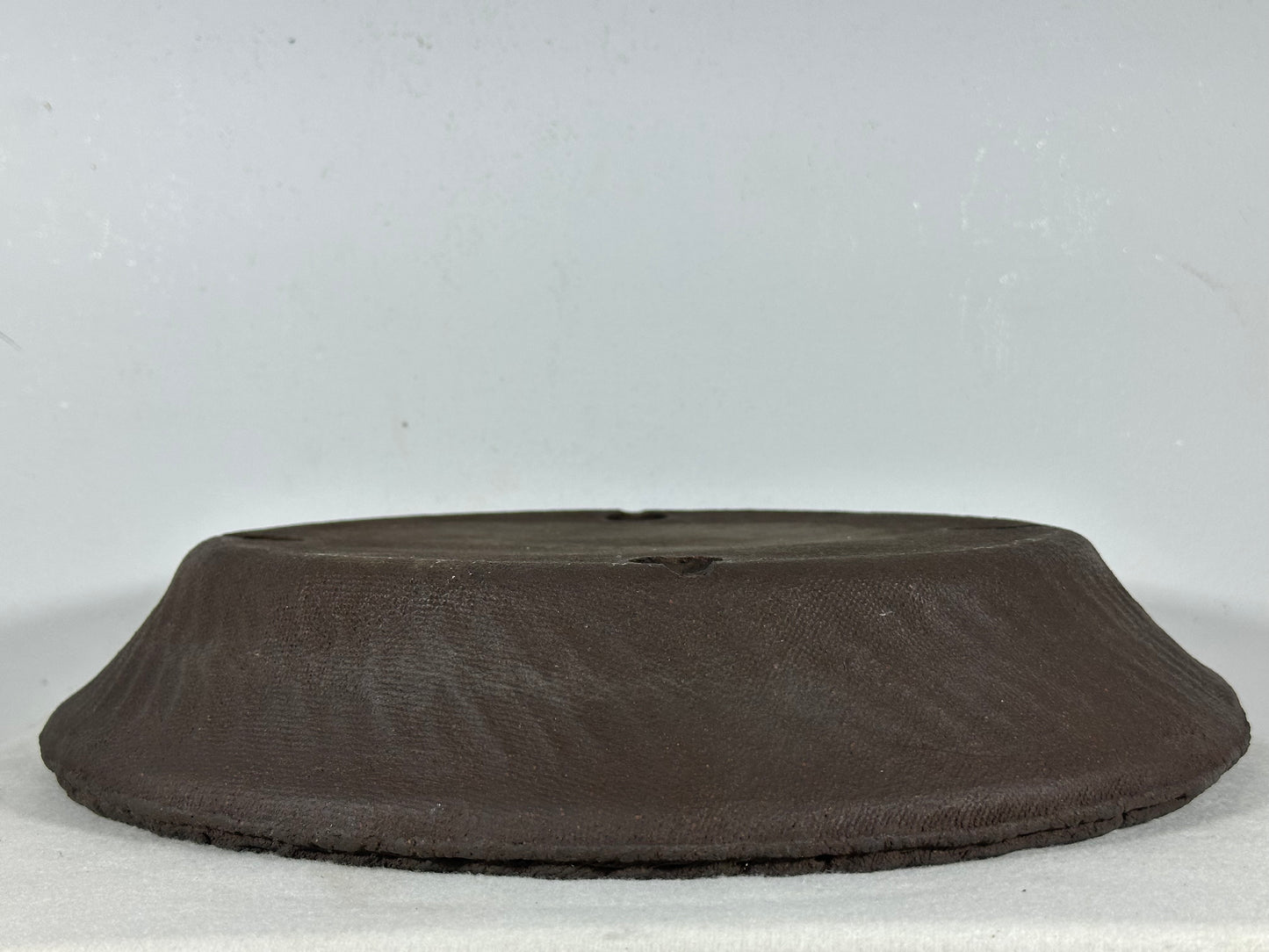 Preowned Japanese Tokoname Unglazed Nanban Round Bonsai Pot Ryugaku - 14.5” By 2.75”