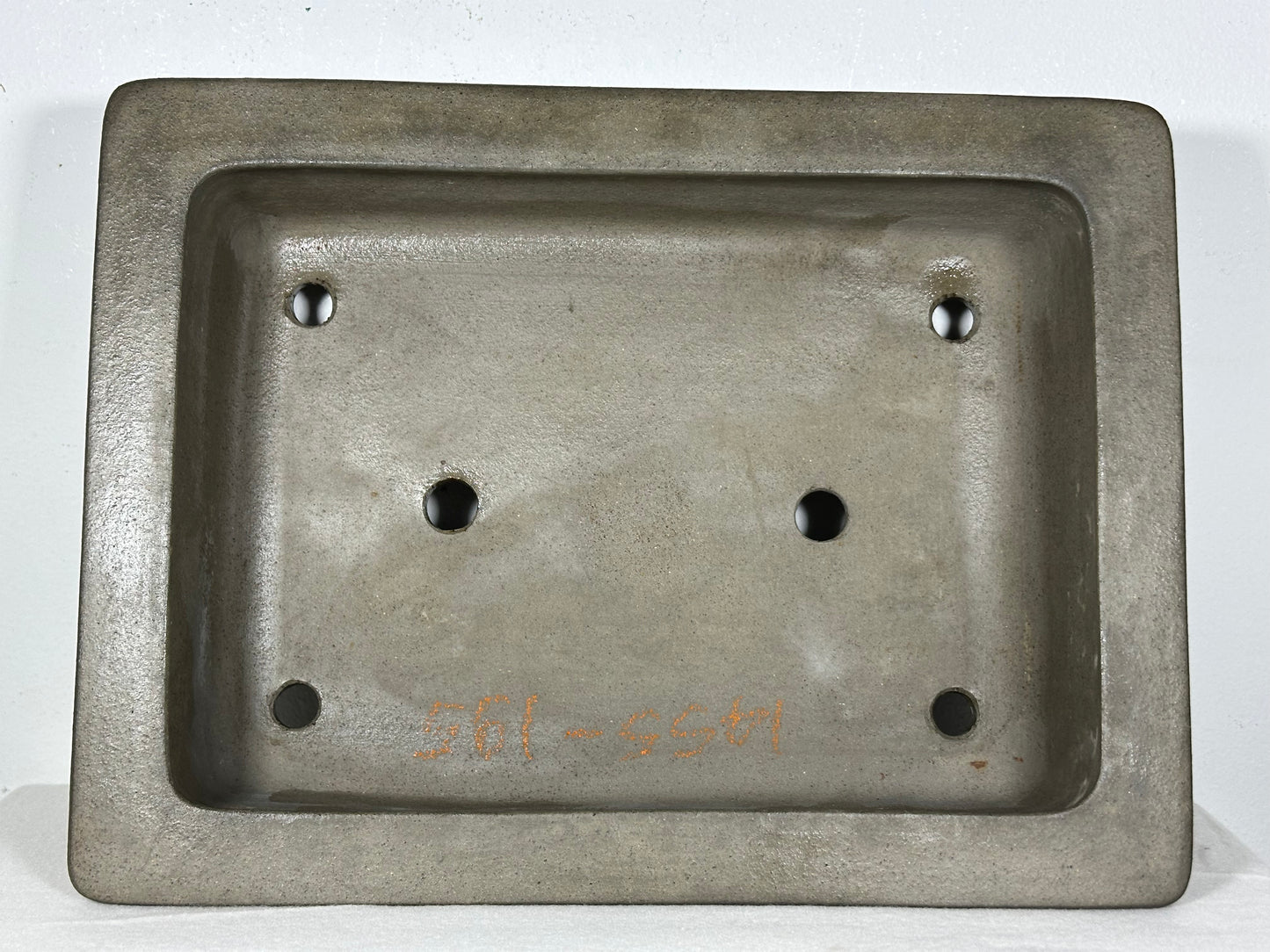 Preowned Japanese Tokoname Unglazed Rectangular Bonsai Pot Seizan - 12.75” By 9.5”