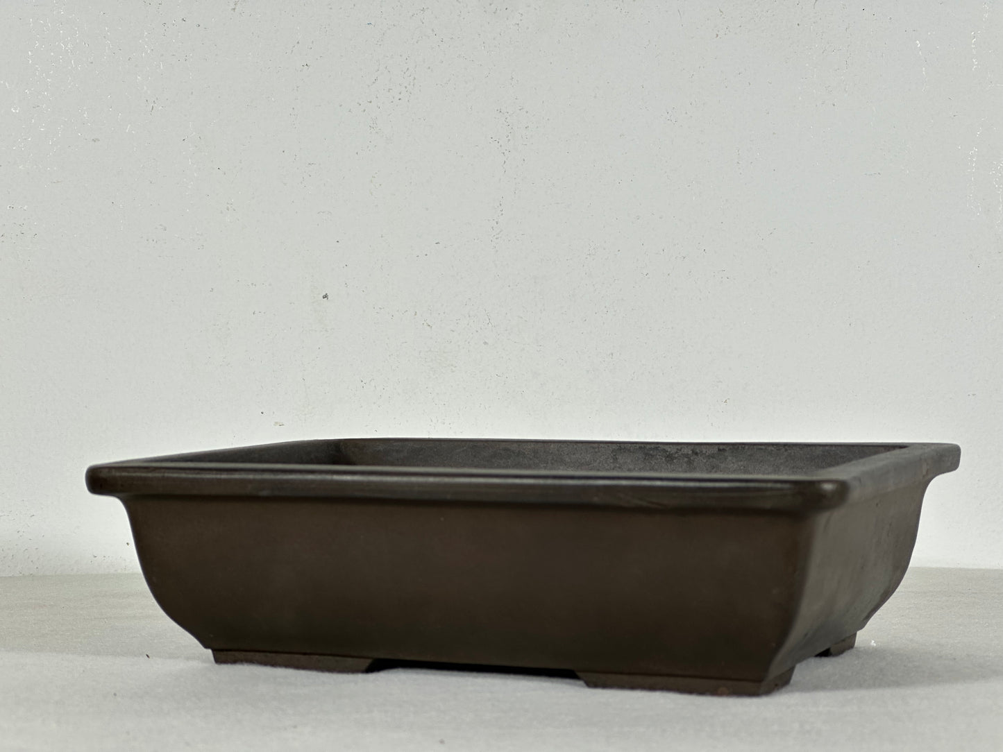 Preowned Japanese Tokoname Unglazed Rectangular Bonsai Pot - 8.25” By 6”