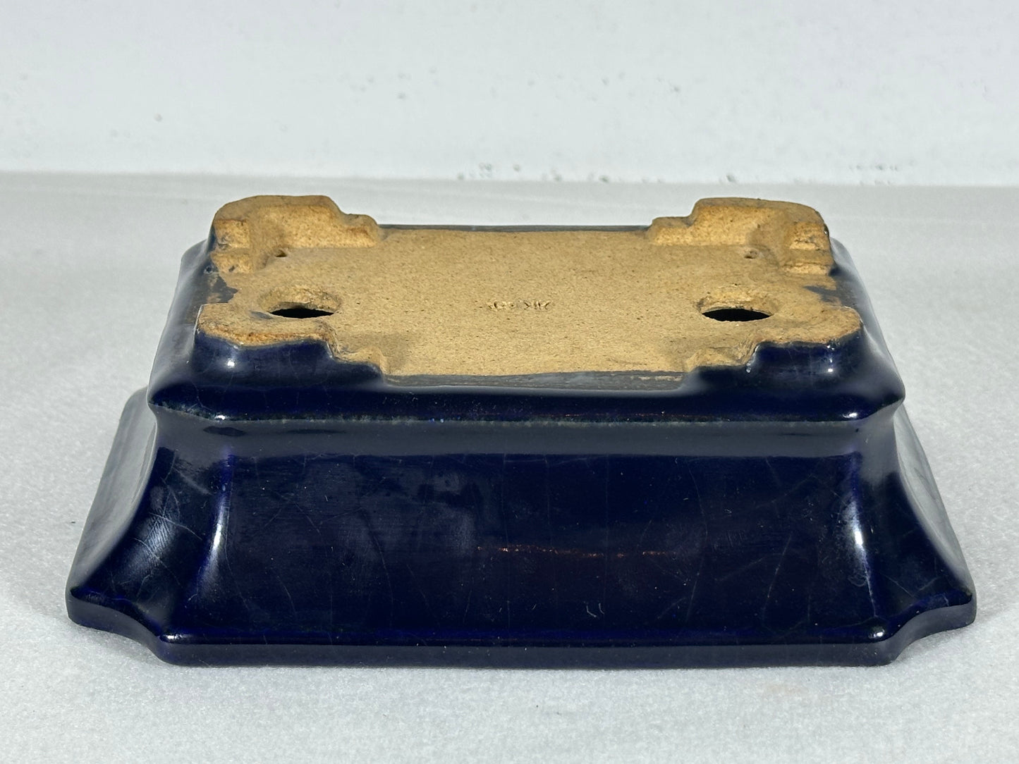 Preowned Japanese Tokoname Glazed Rectangular Bonsai Pot Hatutori - 6.25” By 4.75”