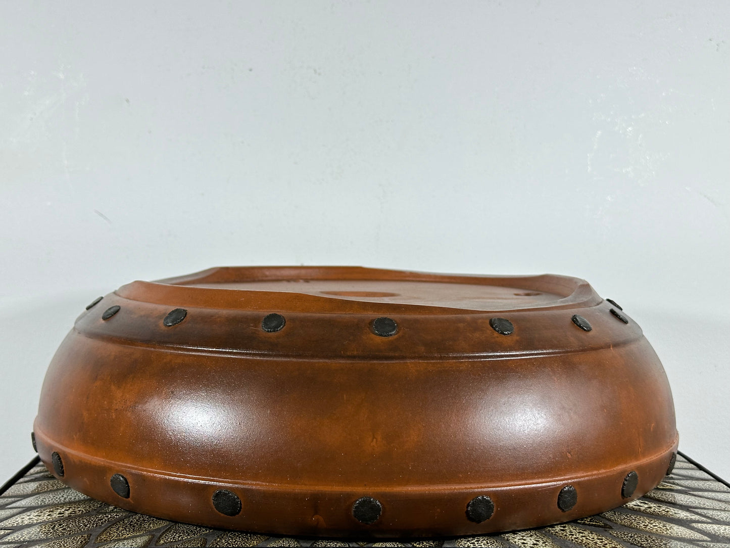 Preowned Japanese Tokoname Drum Style Bonsai Pot - 15.5” By 425”