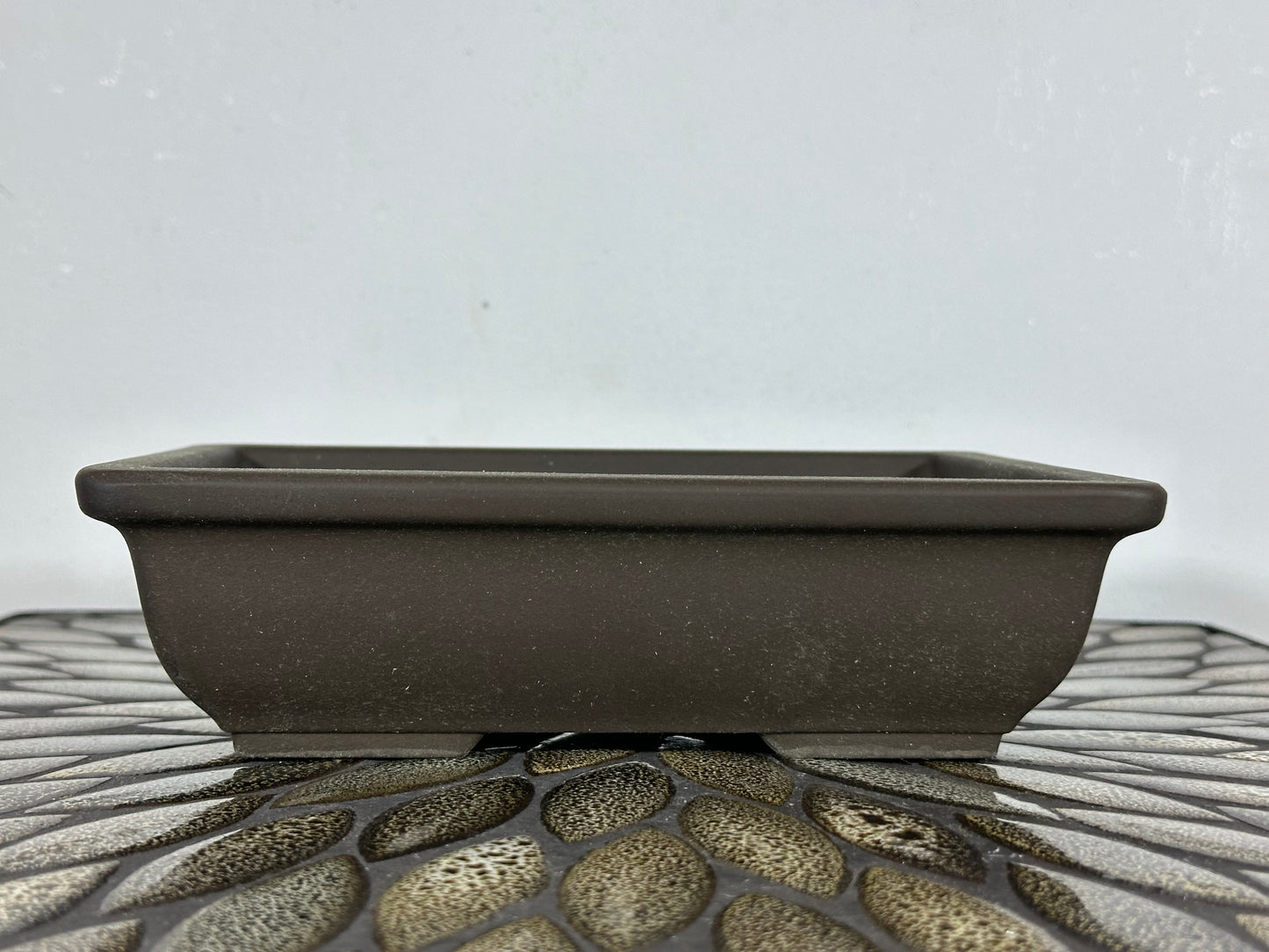 Preowned Japanese Tokoname Unglazed Rectangular Bonsai Pot - 8.25” By 6”