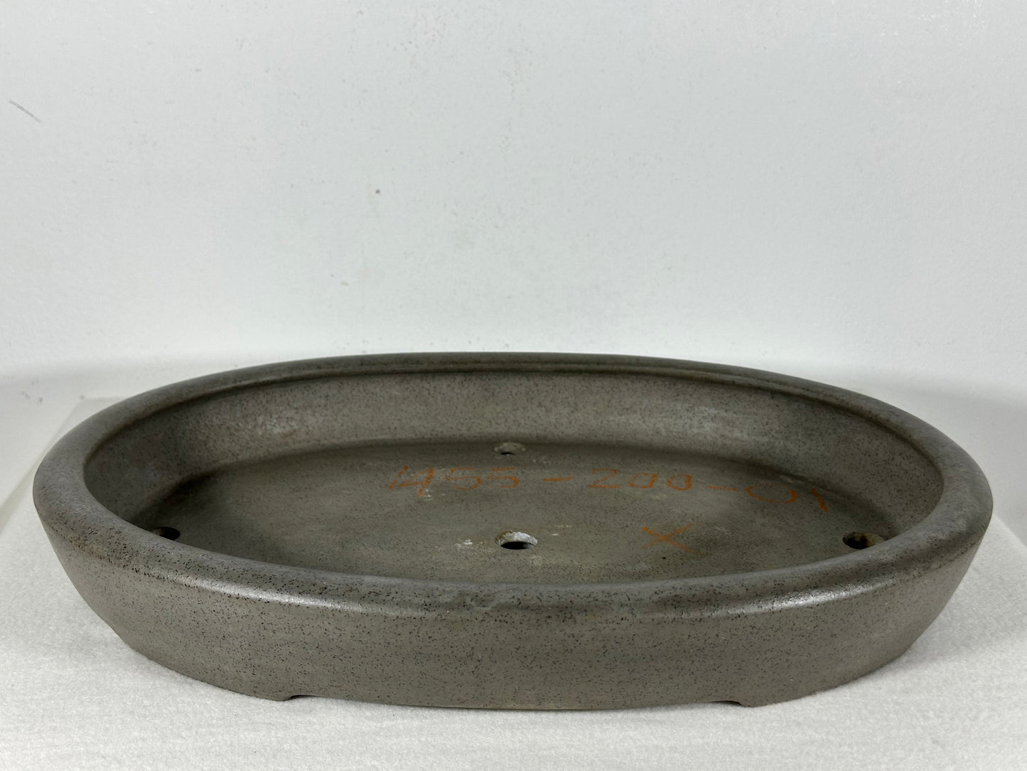 Preowned Japanese Tokoname Unglazed Oval Shallow Bonsai Pot Seizan - 14” By 10”