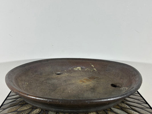 Preowned Japanese Tokoname Suiban Bonsai Pot Yuuhou - 16.75” By 2.5”