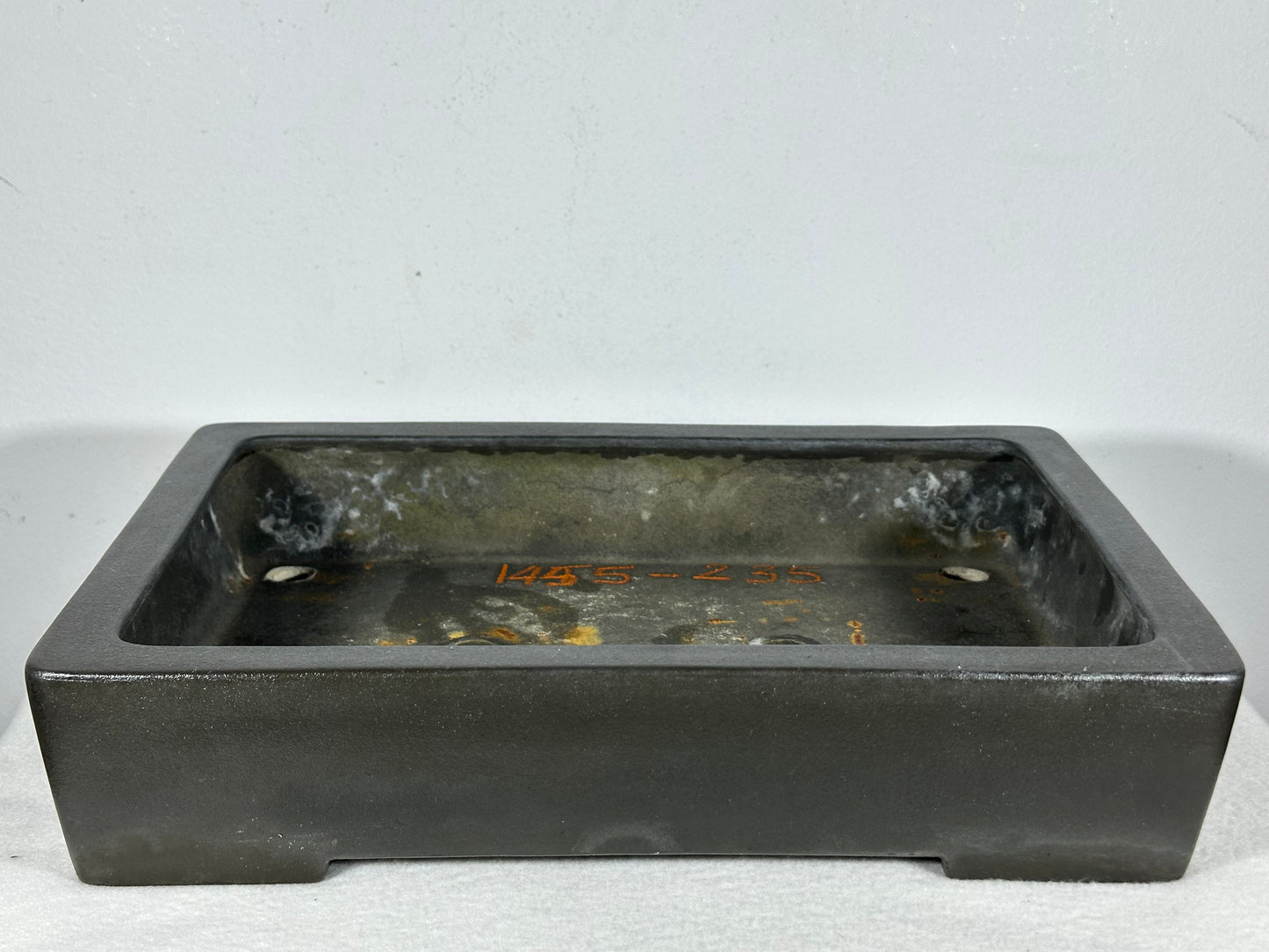 Preowned Japanese Tokoname Unglazed Rectangular Bonsai Pot Seizan - 13” By 9”