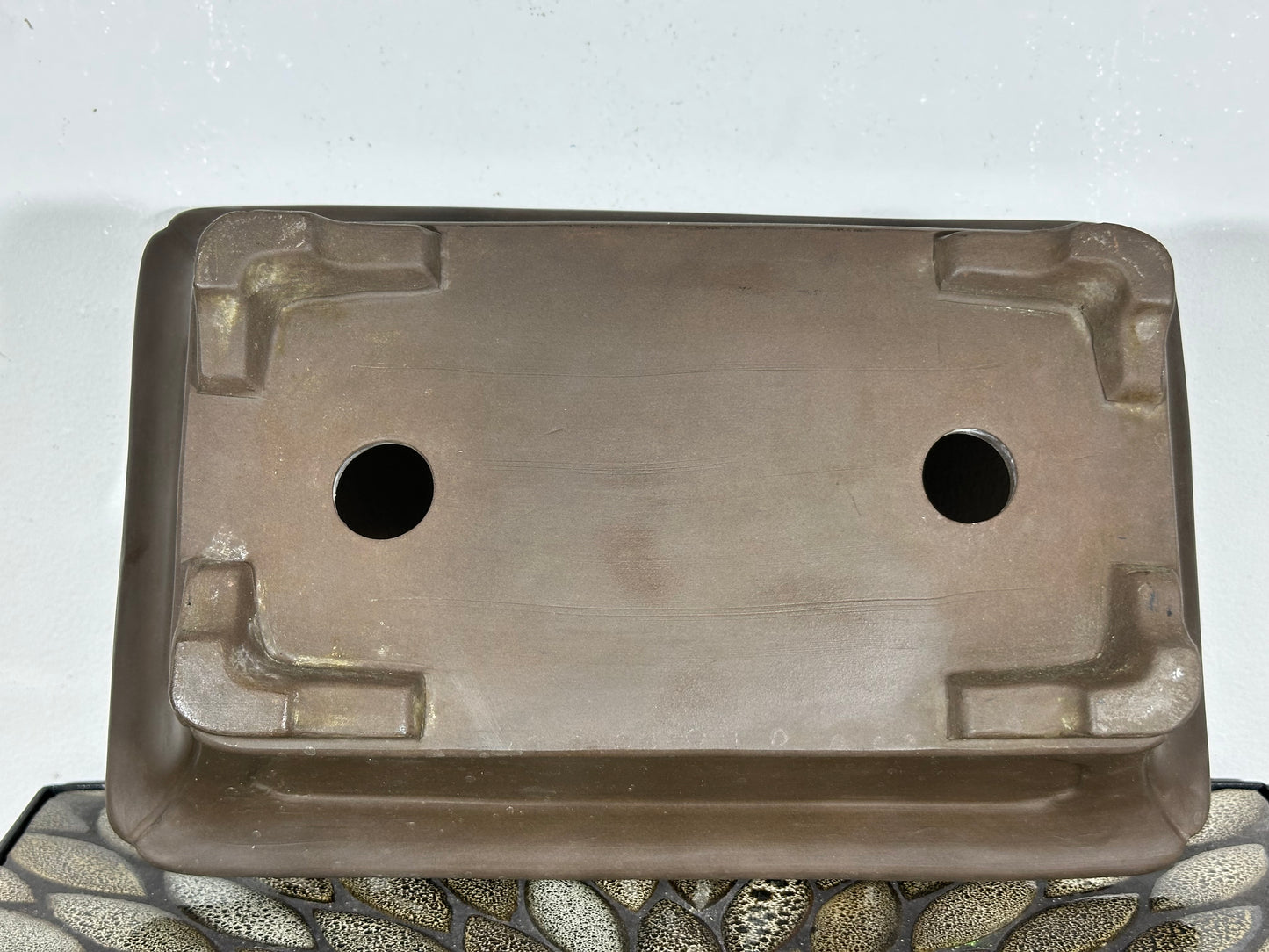 Preowned Japanese Tokoname Unglazed Rectangular Bonsai Pot - 13.75” By 8”