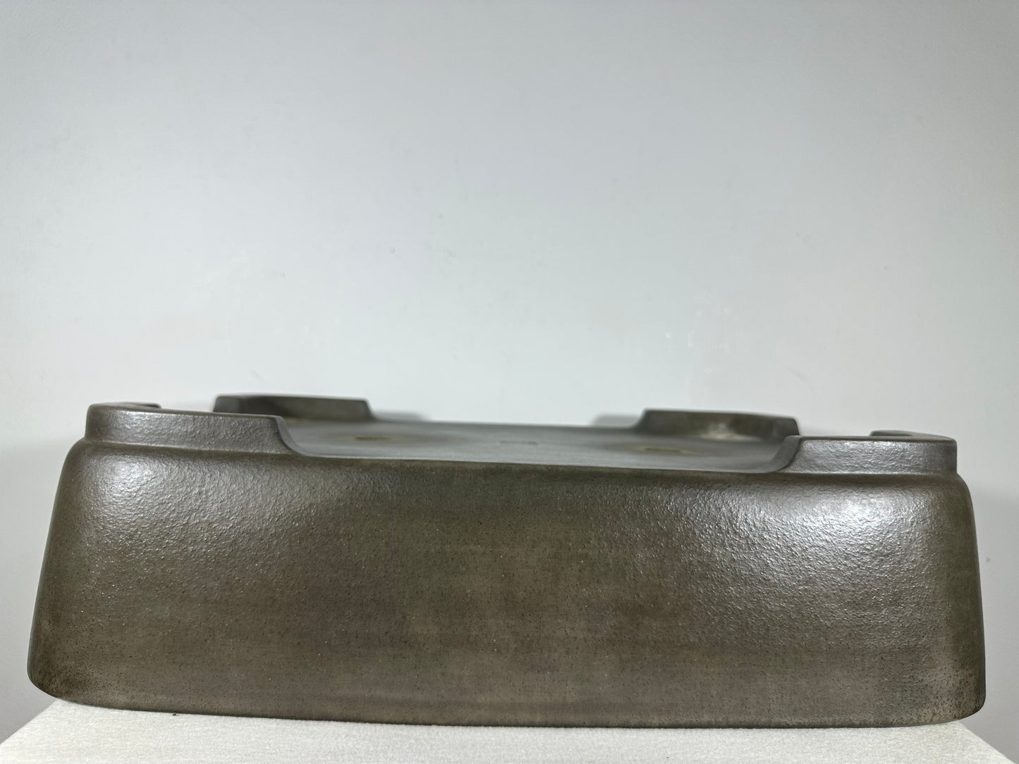 Preowned Japanese Tokoname Unglazed Rectangular Bonsai Pot Seizan - 19” By 13.75”