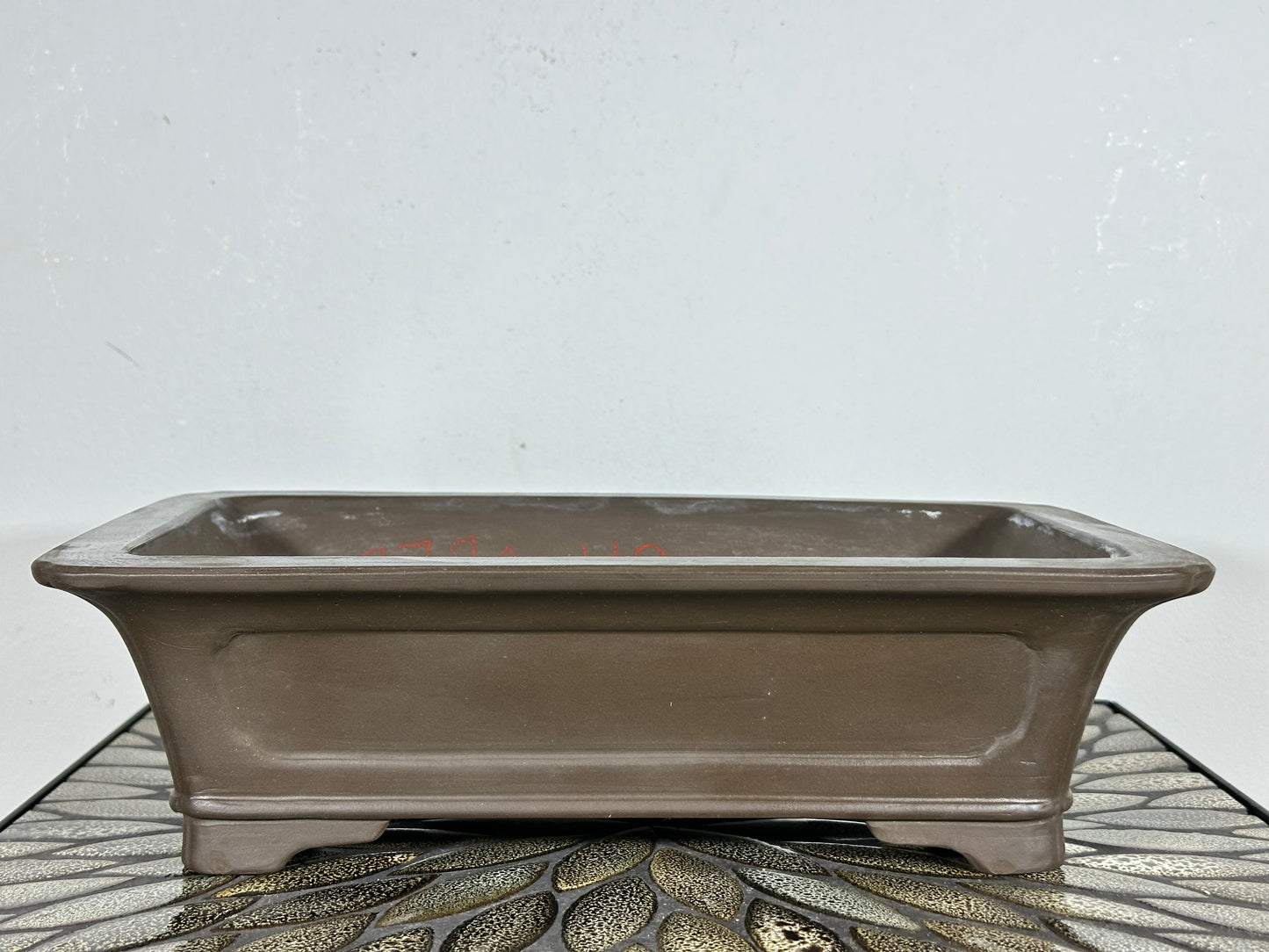 Preowned Japanese Tokoname Unglazed Rectangular Bonsai Pot - 13.75” By 8”