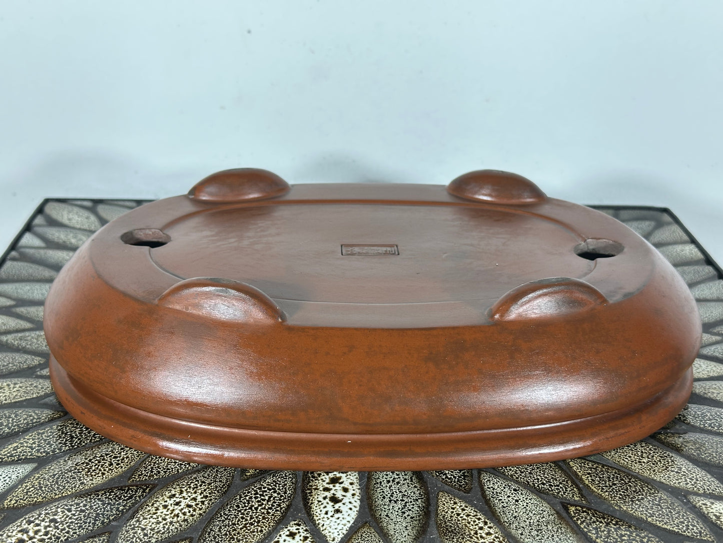Preowned Japanese Tokoname Unglazed Bag Style Bonsai Pot Yamaaki - 11.75” By 8”