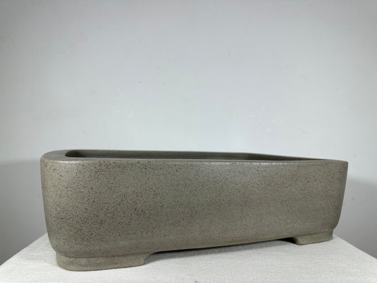 Preowned Japanese Tokoname Unglazed Rectangular Bonsai Pot Seizan - 16.5” By 11.5”