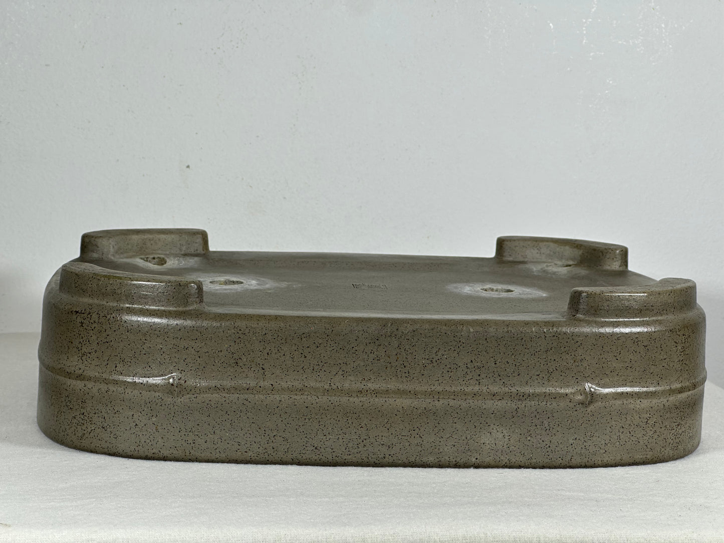 Preowned Japanese Tokoname Unglazed Rectangular Bonsai Pot Seizan - 12.5” By 9.25”
