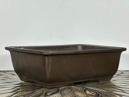 Preowned Japanese Tokoname Unglazed Rectangular Bonsai Pot - 9.75” By 7.25”