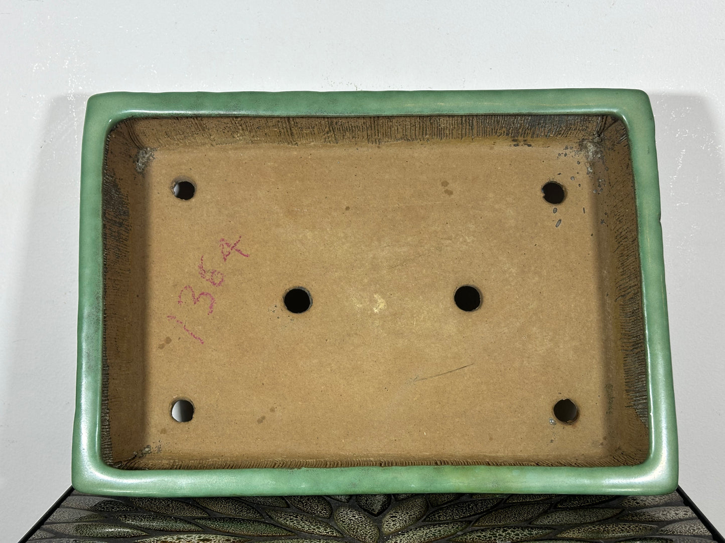 Preowned Vintage Japanese Tokoname Rectangular Bonsai Pot Syuhou - 15” By 10.25”