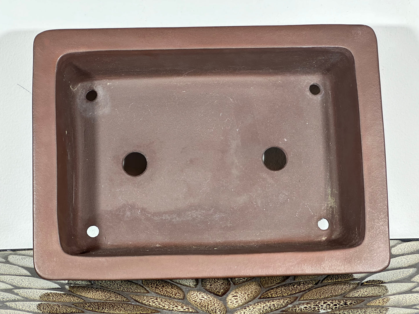 Preowned Japanese Rectangular Bonsai Pot Yamaaki - 11.25” By 8.25”