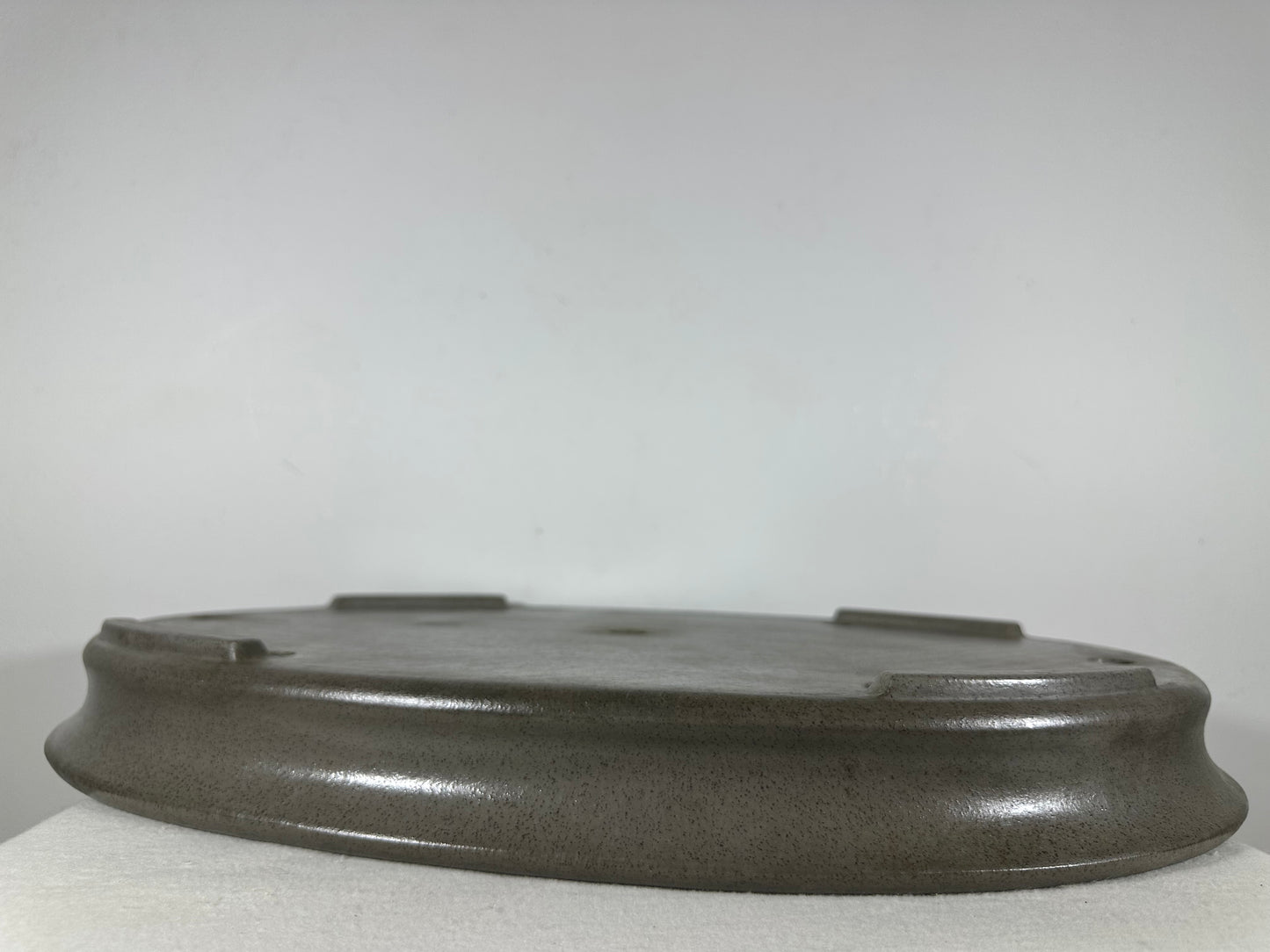 Preowned Japanese Tokoname Unglazed Shallow Oval Bonsai Pot Seizan - 20.5” By 14.5”