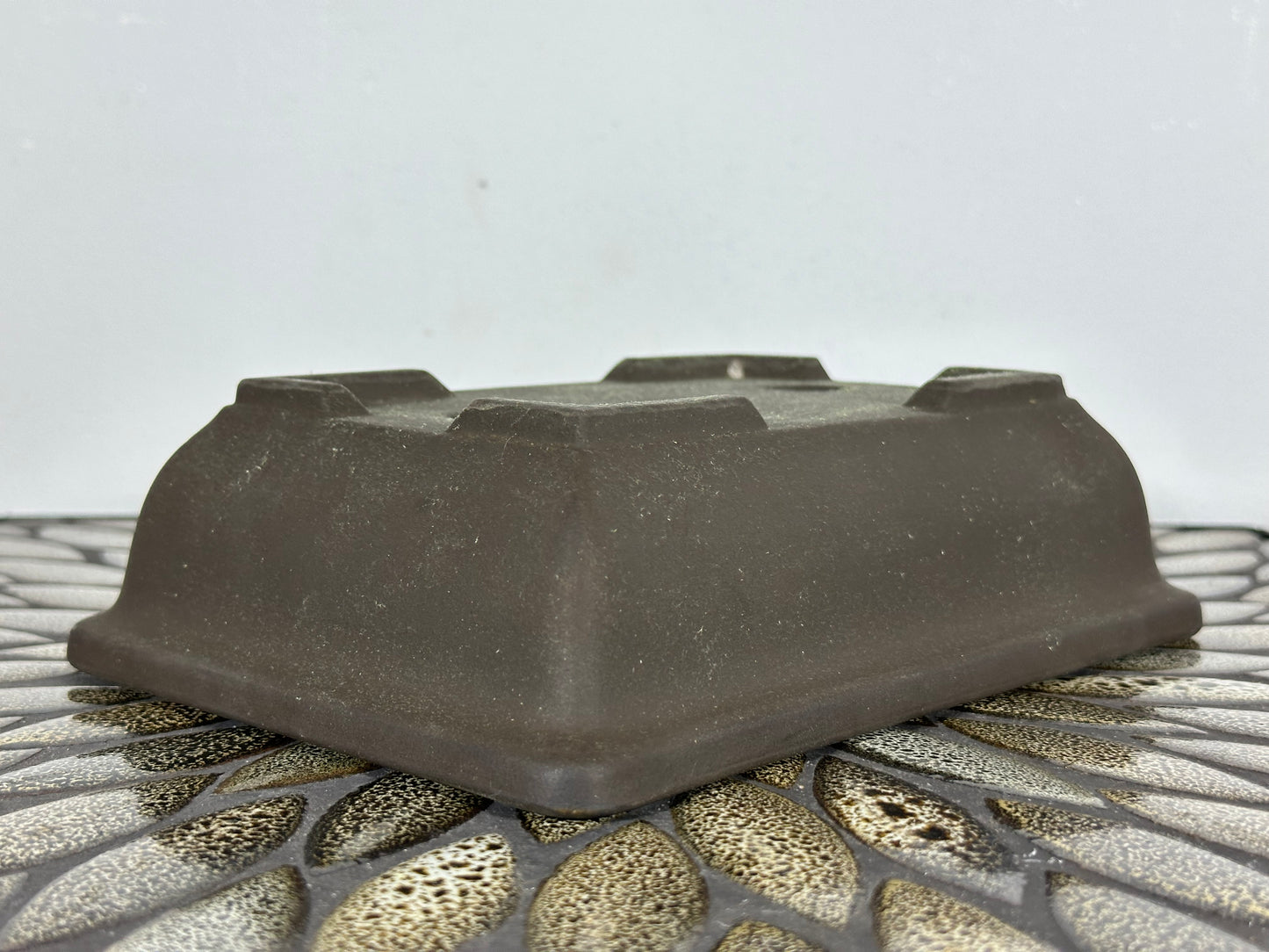 Preowned Japanese Tokoname Unglazed Rectangular Bonsai Pot - 8.25” By 6”