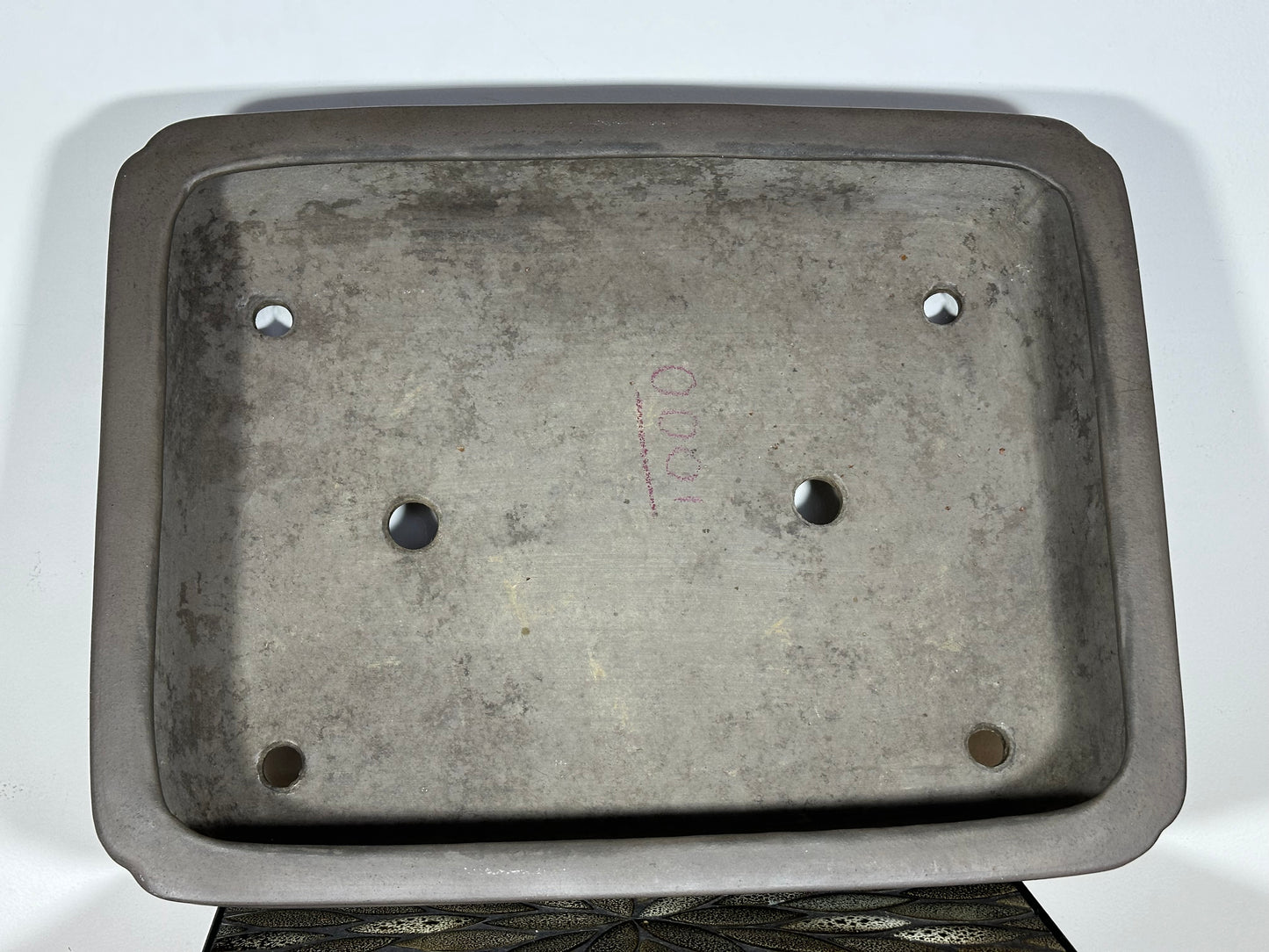 Preowned Japanese Tokoname Rectangular Bonsai Pot Mazan Terahata - 20.5” By 15.75”