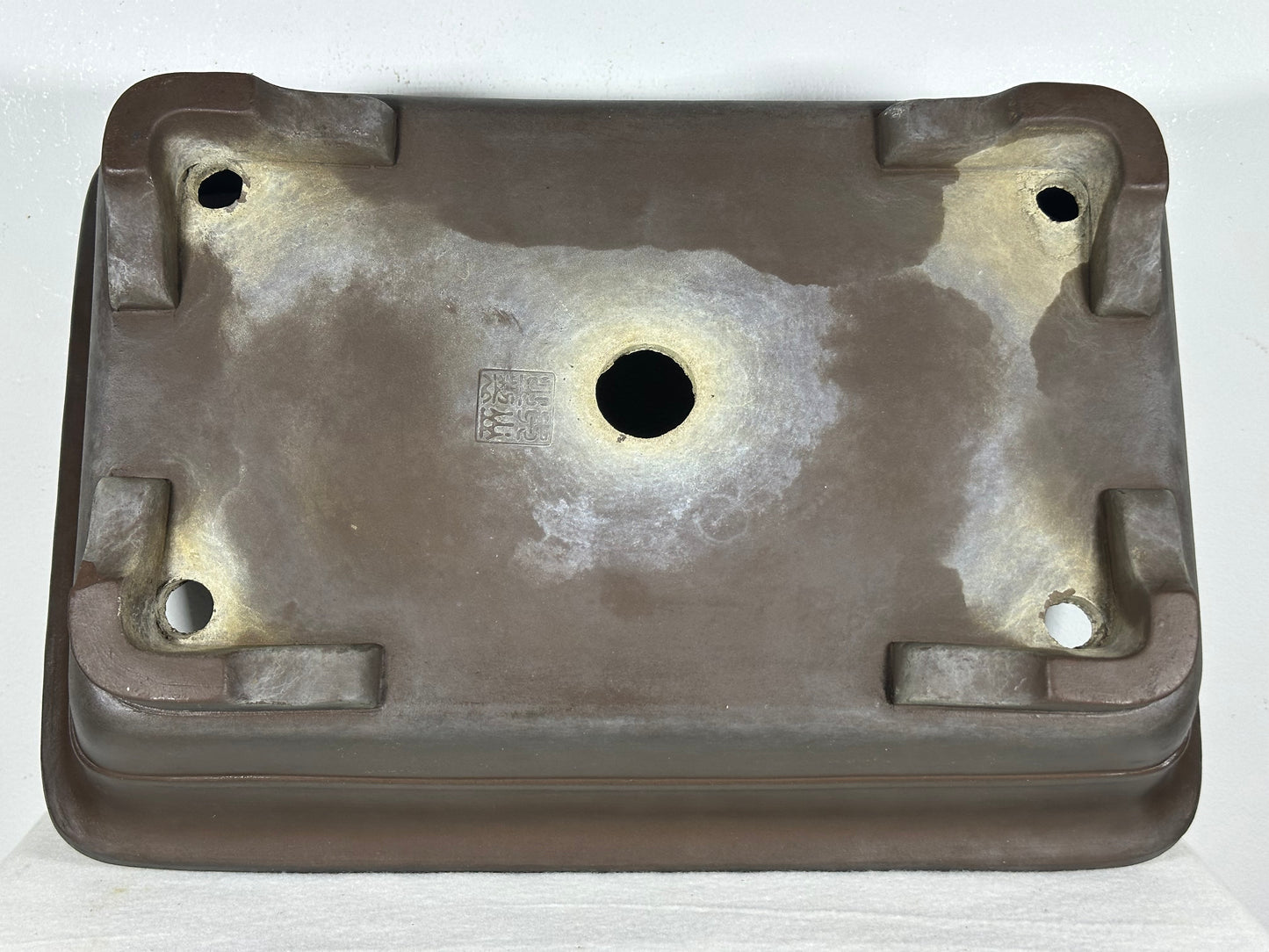 Preowned Japanese Tokoname Rectangular Bonsai Pot with Stamp - 15.75” By 10.75”