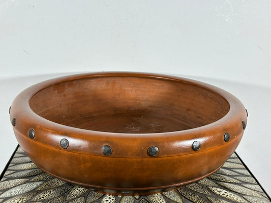 Preowned Japanese Tokoname Drum Style Bonsai Pot - 15.5” By 425”